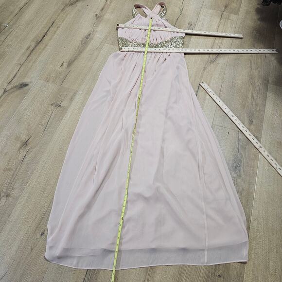 NWT Calvin Klein Dress Nude Flowy Chiffon Layers Soft Sheer Goddess Ballet 10 - Picture 8 of 15